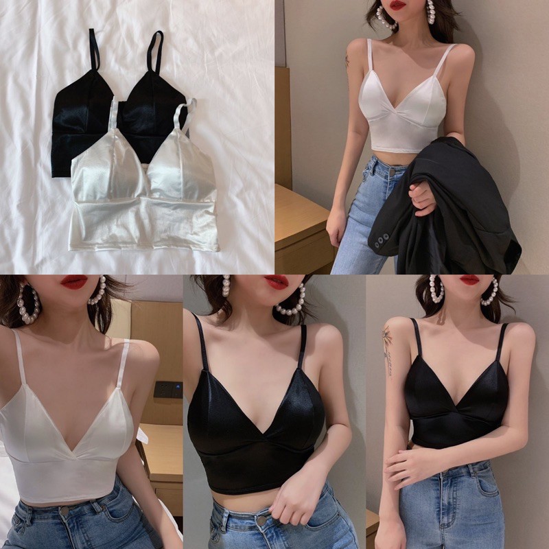 Áo Bra lụa satin phi bóng sexy quyến rũ A014