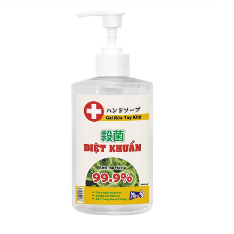 Nước rửa tay khô diệt khuẩn an toàn Mr. Fresh 500ml Hương Xả (dạng gel) BH719 nhập khẩu