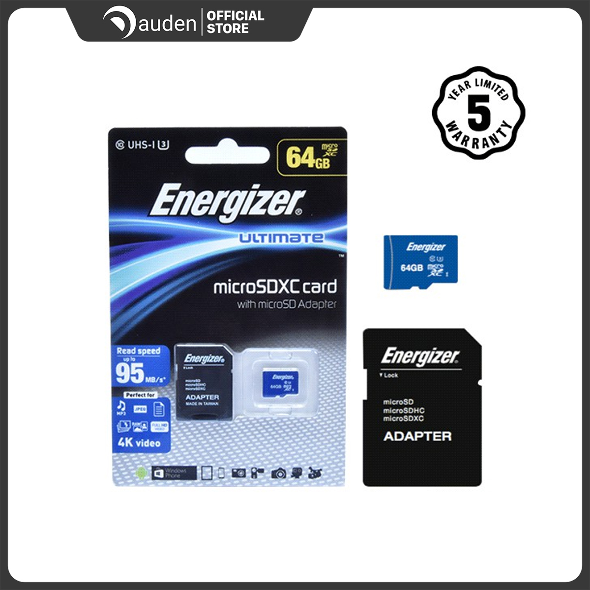 Thẻ Nhớ Energizer Micro SDXC Hightech 64GB Class 10