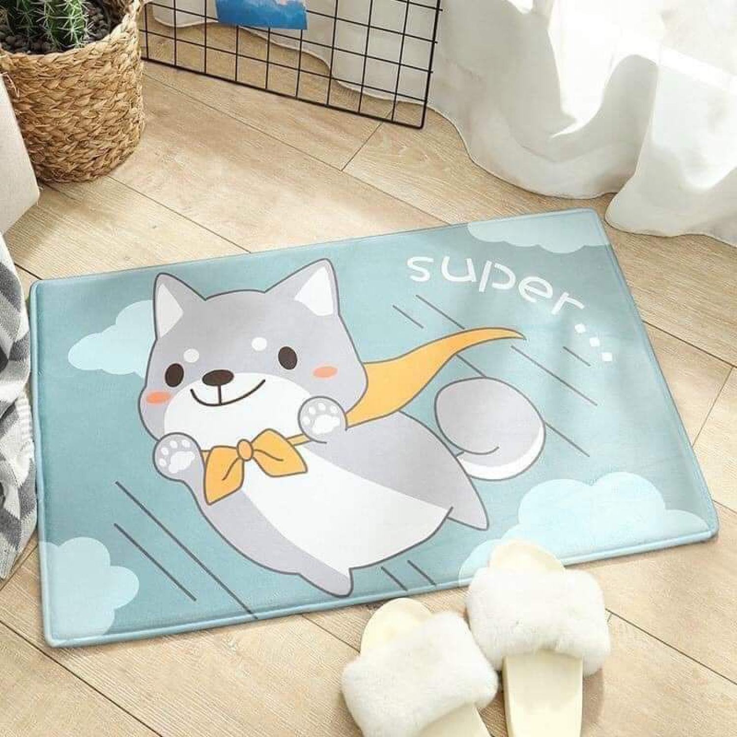 GIÁ RẺ hất Thảm chùi chân hình thú siêu cute, kích thước 40 60