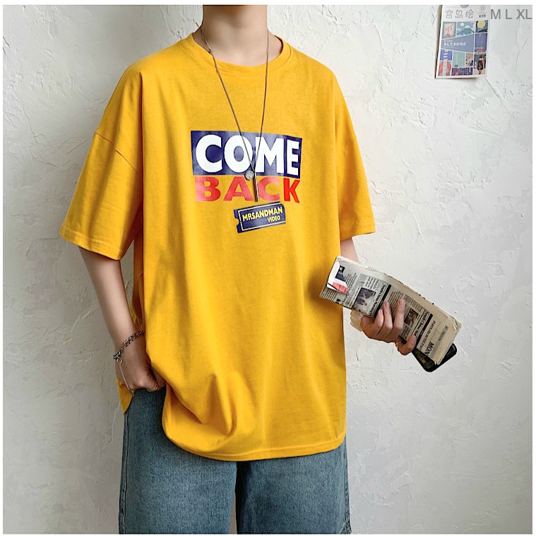 Áo thun tay lỡ unisex form rộng come back ulzzang
