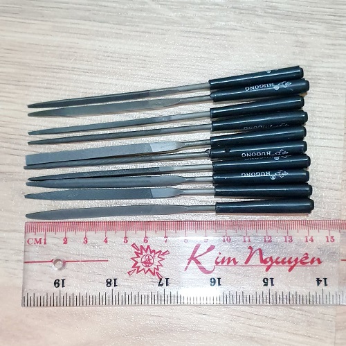 Bộ Dũa 10 Kiểu Đầu Dũa Kích Thước 3x140mm Chất Liệu Hợp Kim Cán Bọc Nhựa Đa Năng Tiện Dụng