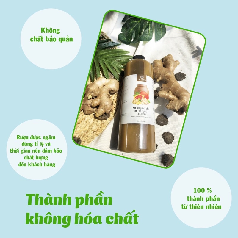Cốt Gừng hạt gấc địa liền hạ thổ Cỏ Lành 1000ml