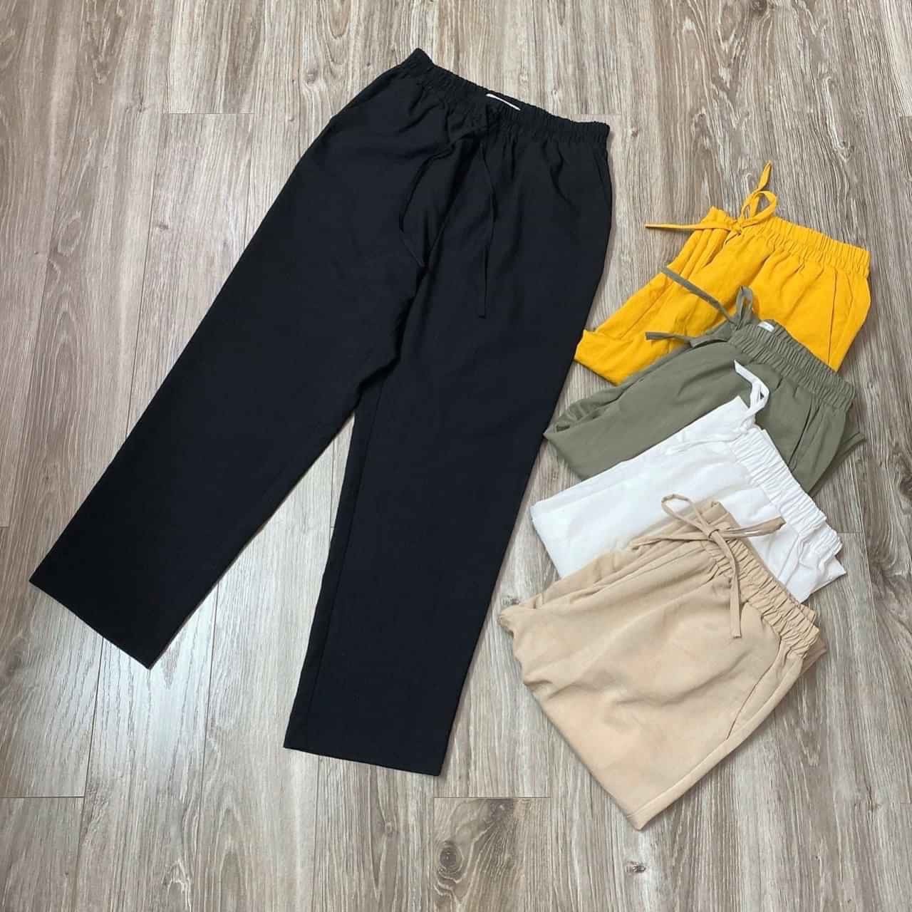 Quần Baggy Nữ vải Đũi