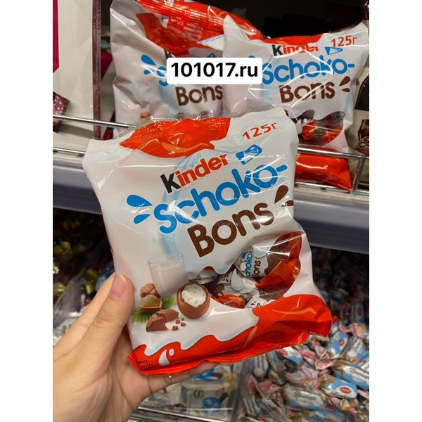 Kẹo socola Kinder Choco Bons nhân sữa và hạt phỉ hàng Nga