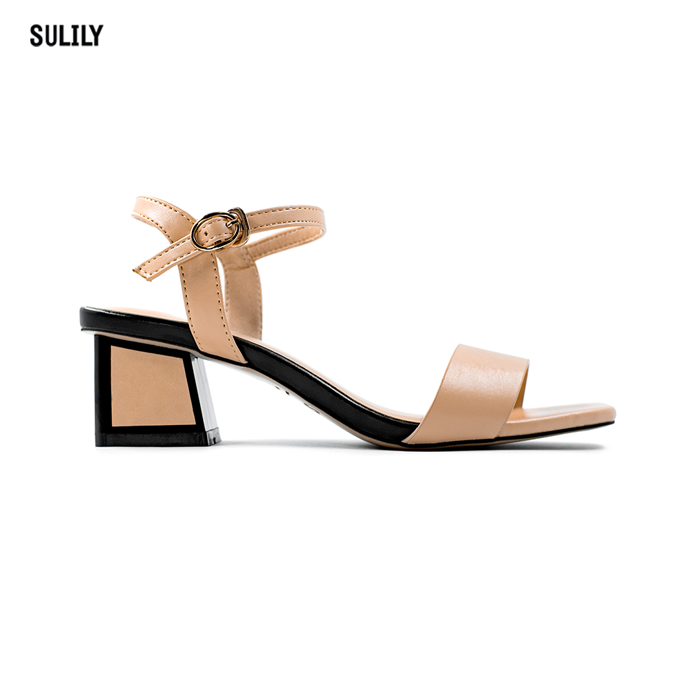 Giày Sandal Gót Vuông Sulily SGV1-II20KEMDAM