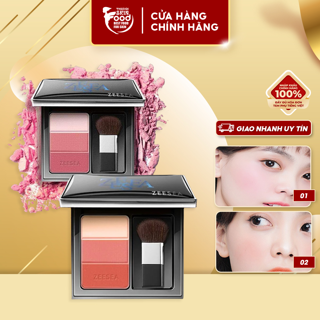 [NHẬP KHẨU] Phấn Má Hồng 3 Màu ZEESEA 3 Color Concealer Blusher 5g