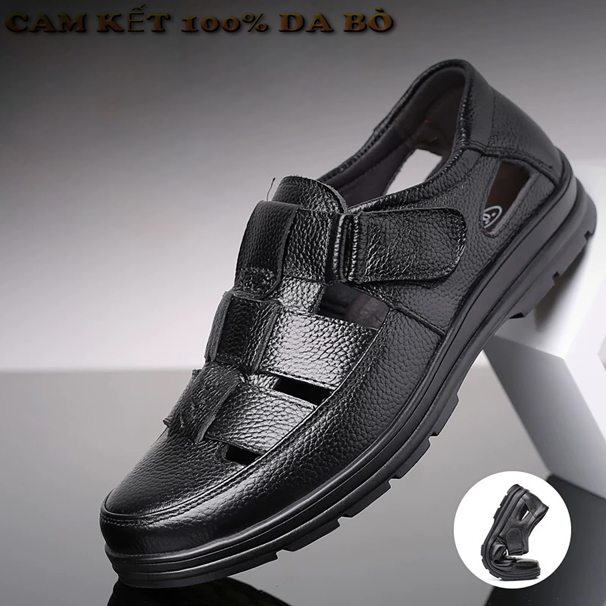 giày rọ giày hè da bò nam