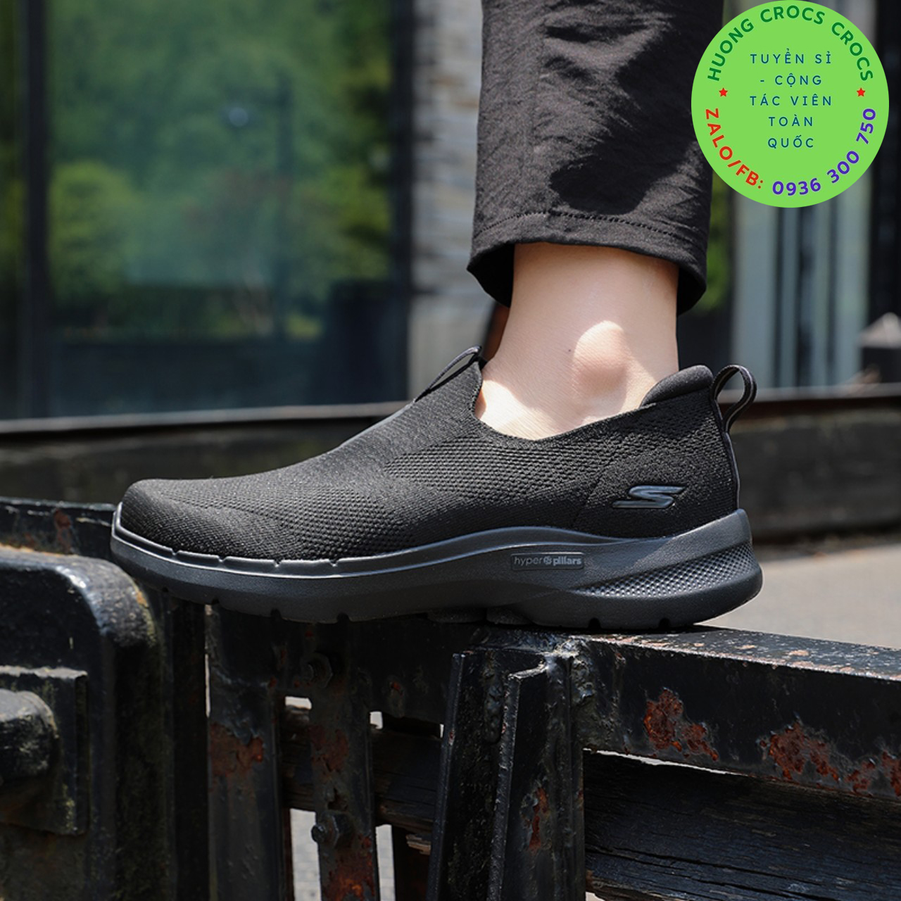 GIÀY THỂ THAO SKECHERS GOWALK 6 MÀU ĐEN ĐẾ ĐEN
