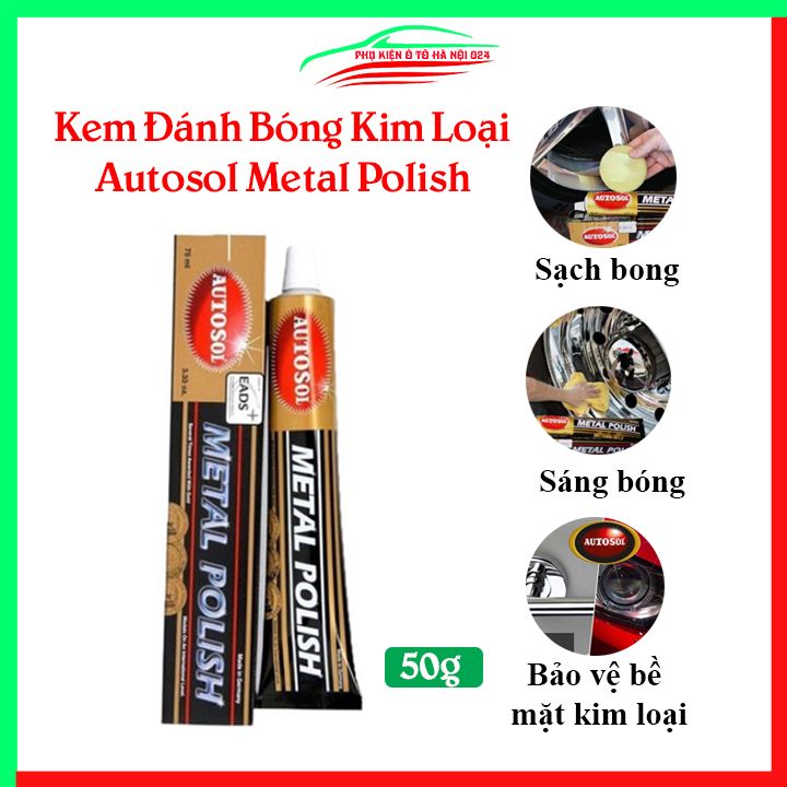 Kem đánh bóng kim loại Autosol Metal Polish 50g, đánh bóng sơn inox, lư đồng, bảo vệ bề mặt kim loại