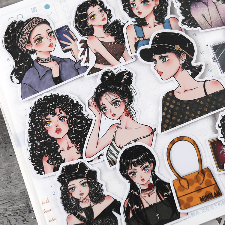 [HCM]Set sticker cô gái cá tính (Hàng có sẵn)