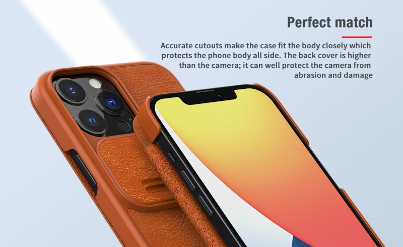 Bao Da iPhone 13 Pro Max Hiệu Nillkin Qin Pro Leather