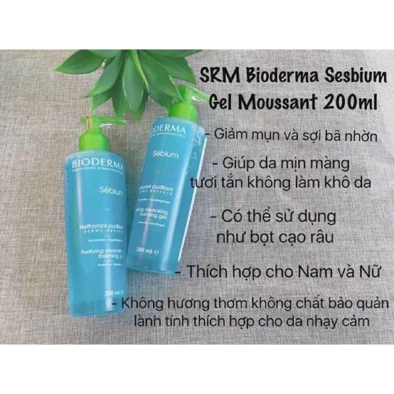 Sữa Rửa Mặt Bioderma Sebium Gel Moussant 200ml