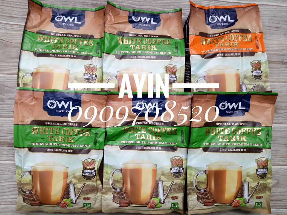 Cà Phê Trắng OWL WHITE COFFEE TARIK - HAZELNUT