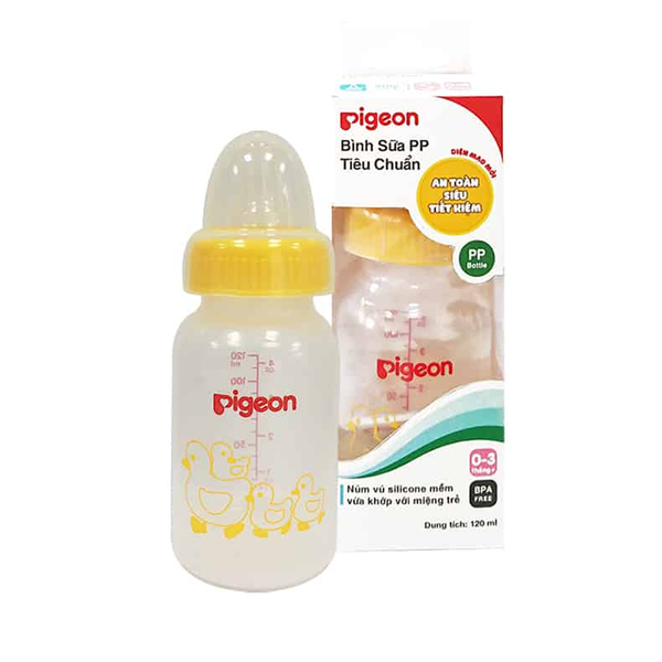 Bình Sữa PP Tiêu Chuẩn Hình Vịt Pigeon 120ml