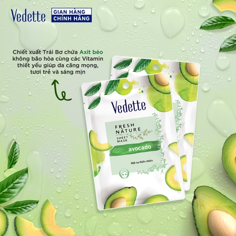 Mặt nạ thiên nhiên Vedette Bơ 22ml (TPM036)
