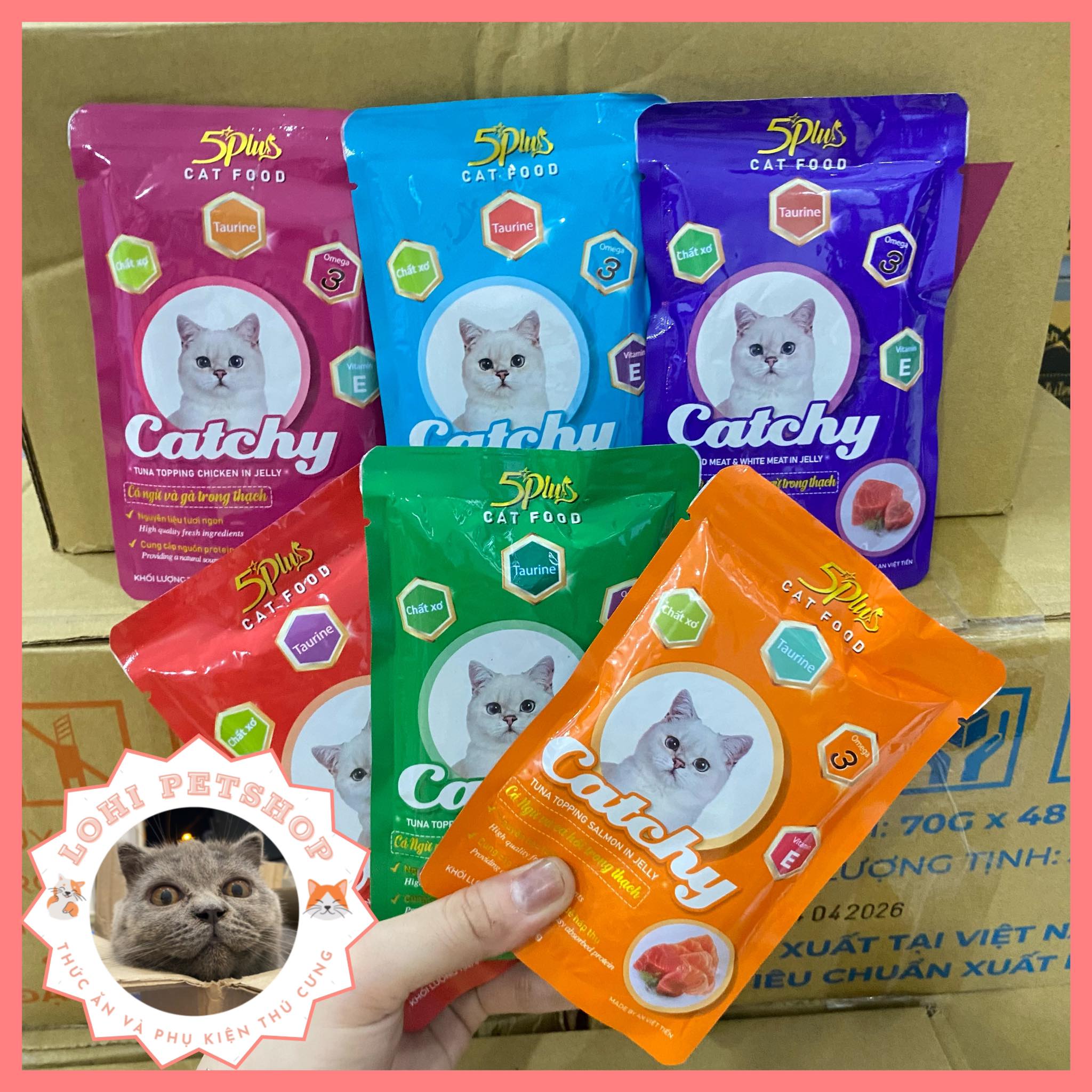 Pate 5plus catchy 70gr cho mèo - Chọn vị