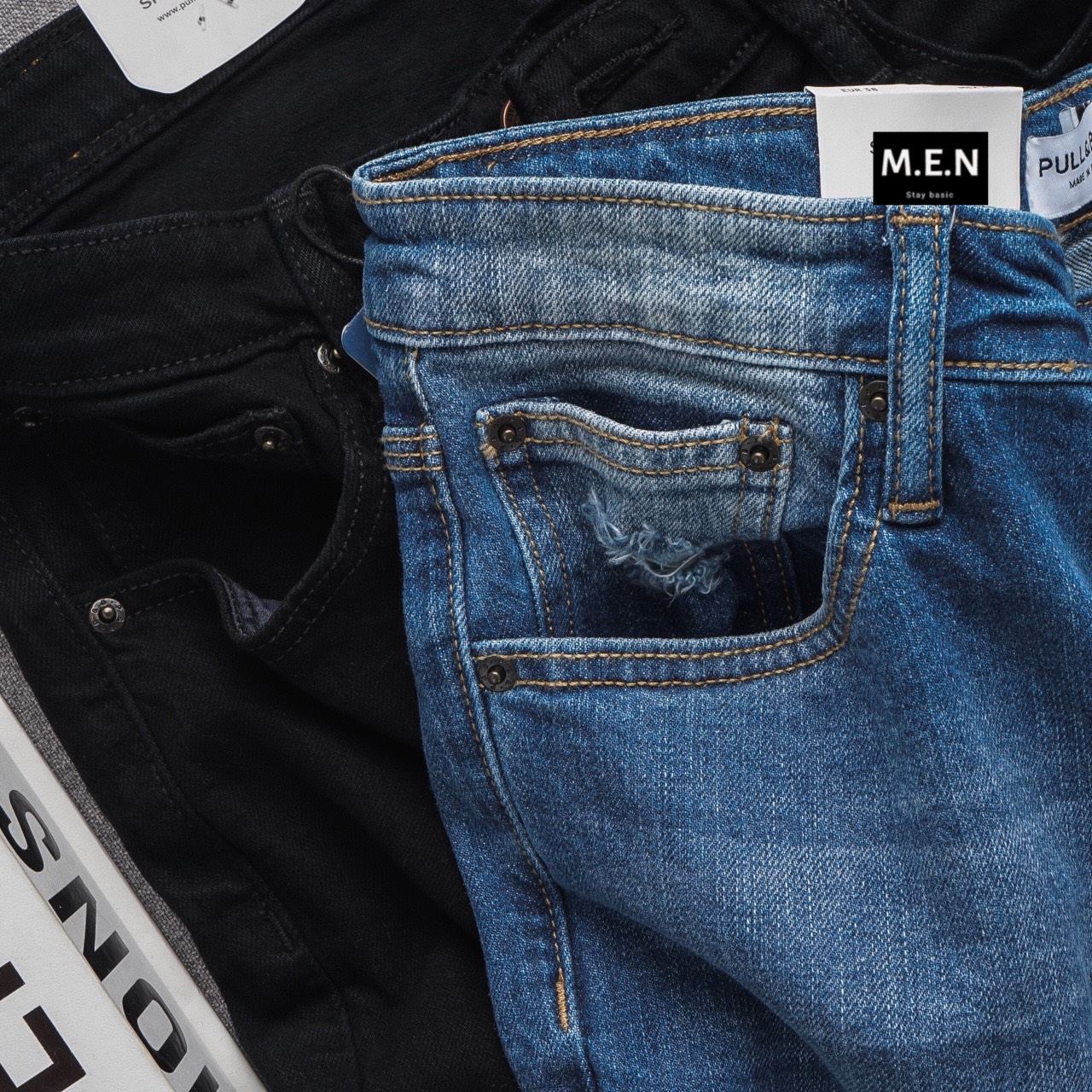 [HCM]Quần jean xanh rách Pull&Bear 06751
