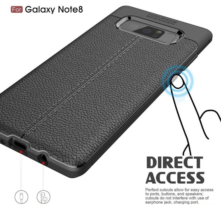 Ốp Lưng Silicon Vân Da Auto Focus Cho Samsung Galaxy Note 8. Ốp Lưng Samsung Note 8. Phụ Kiện PT