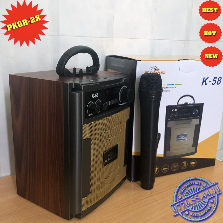 Loa bluetooth K58, chuyên nghe nhạc, hát karaoke, trợ giảng, âm thanh cực hay