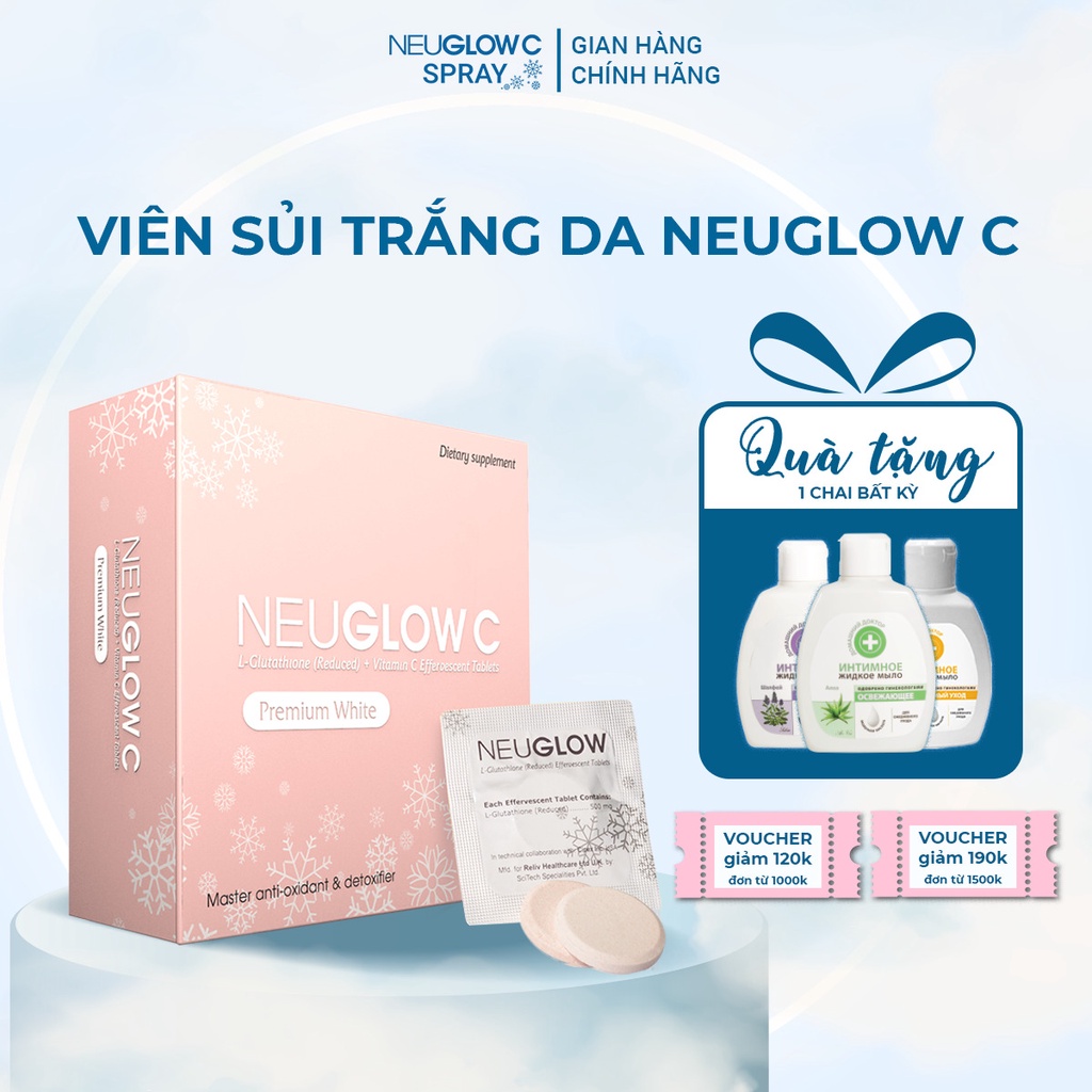 Mã BMLTM300 giảm đến 300K đơn 499K Viên sủi trắng da NEUGLOW C trắng da