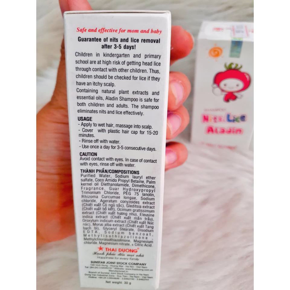 Dầu Gội Trị Cháy Thái Dương Aladin 30g