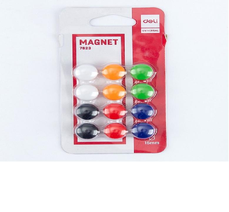 3 vỉ nam châm gắn bảng 15mm deli 7823
