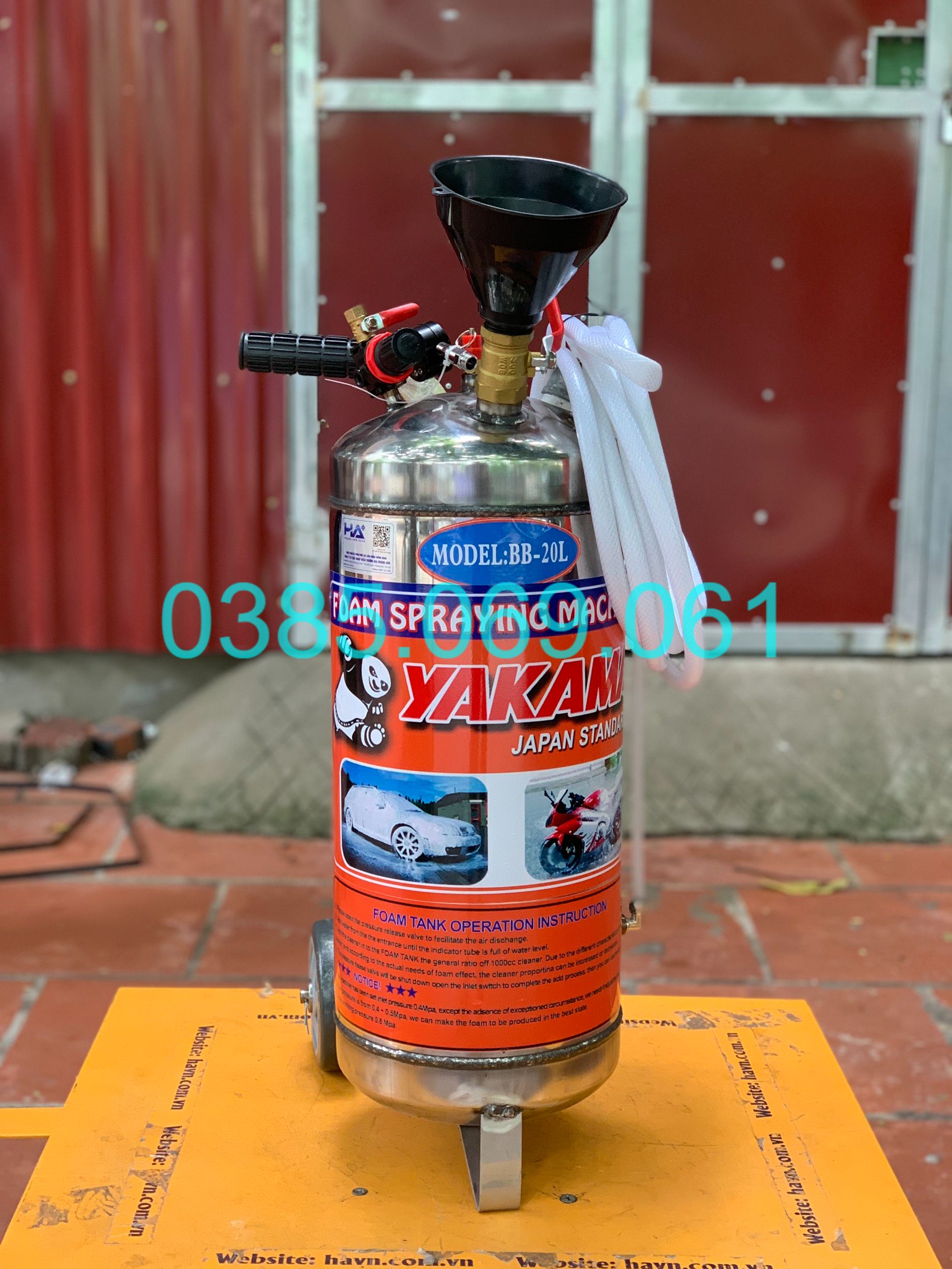 [FREESHIP] Bình Phun Bọt Tuyết Inox 20L Yakama BB-20I - LỖI 1 ĐỔI 1
