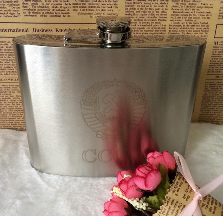 Bình rươu inox truyền thống 32oz 1L bao da cá tính