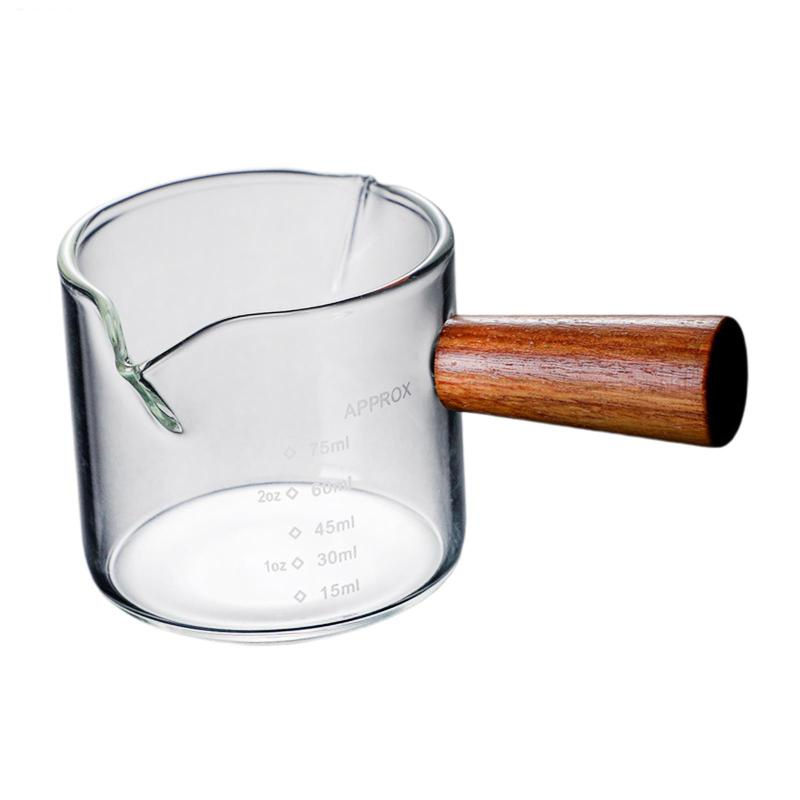 Cốc thủy tinh chia vạch đong gia vị, pha chế 75ml KM-4624 có tay cầm hàng Nhật