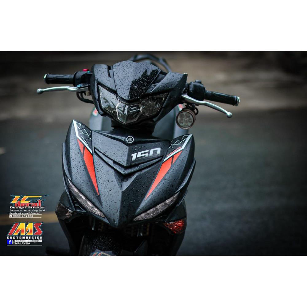 Tem rời mẫu y15zr đỏ đen cho exciter 150 đen nhám