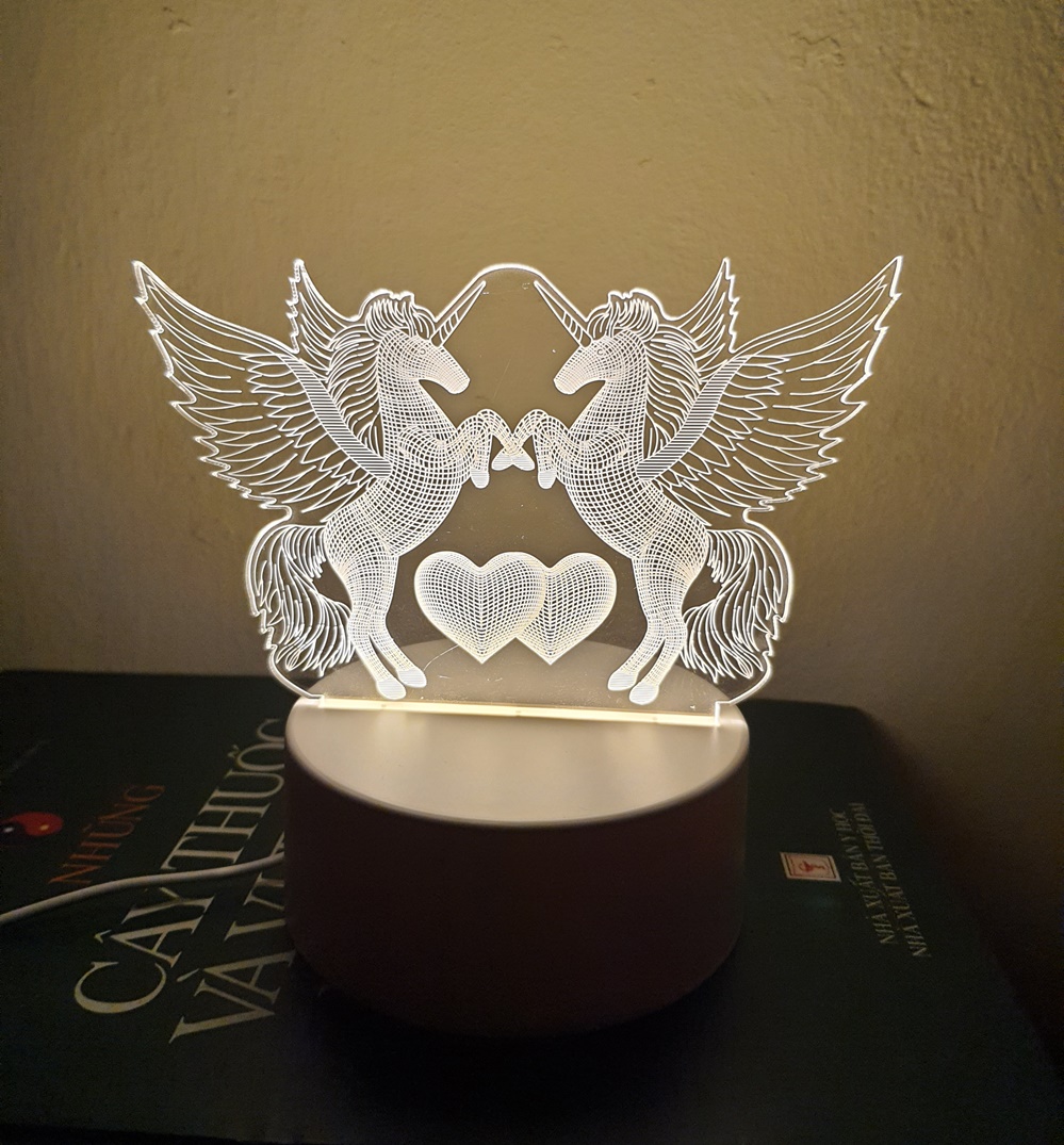 Đèn led 3D trang trí để bàn: Mẫu tỏ tình