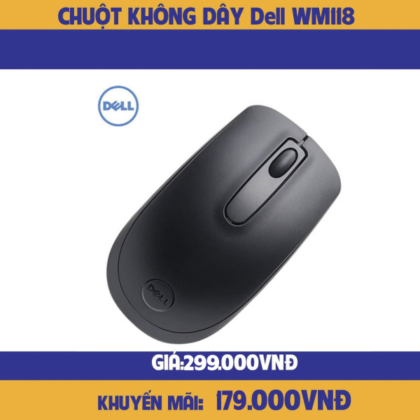 Chuột Quang Không Dây Dell WM118 (Đen) - Hàng Chính Hãng