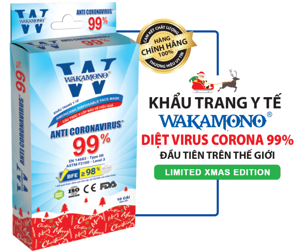 KHẨU TRANG Y TẾ WAKAMONO – (4 Lớp, Hộp 10 Cái)
