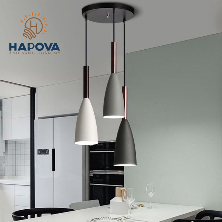 Đèn thả trần HAPOVA YISA chuôi gỗ 7582/3
