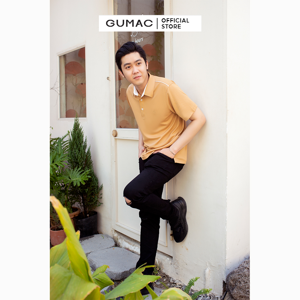 [15 - 17.5 | TẶNG QUÀ đơn từ 499K] Áo polo nam GUMAC ATNC01007 phối vai