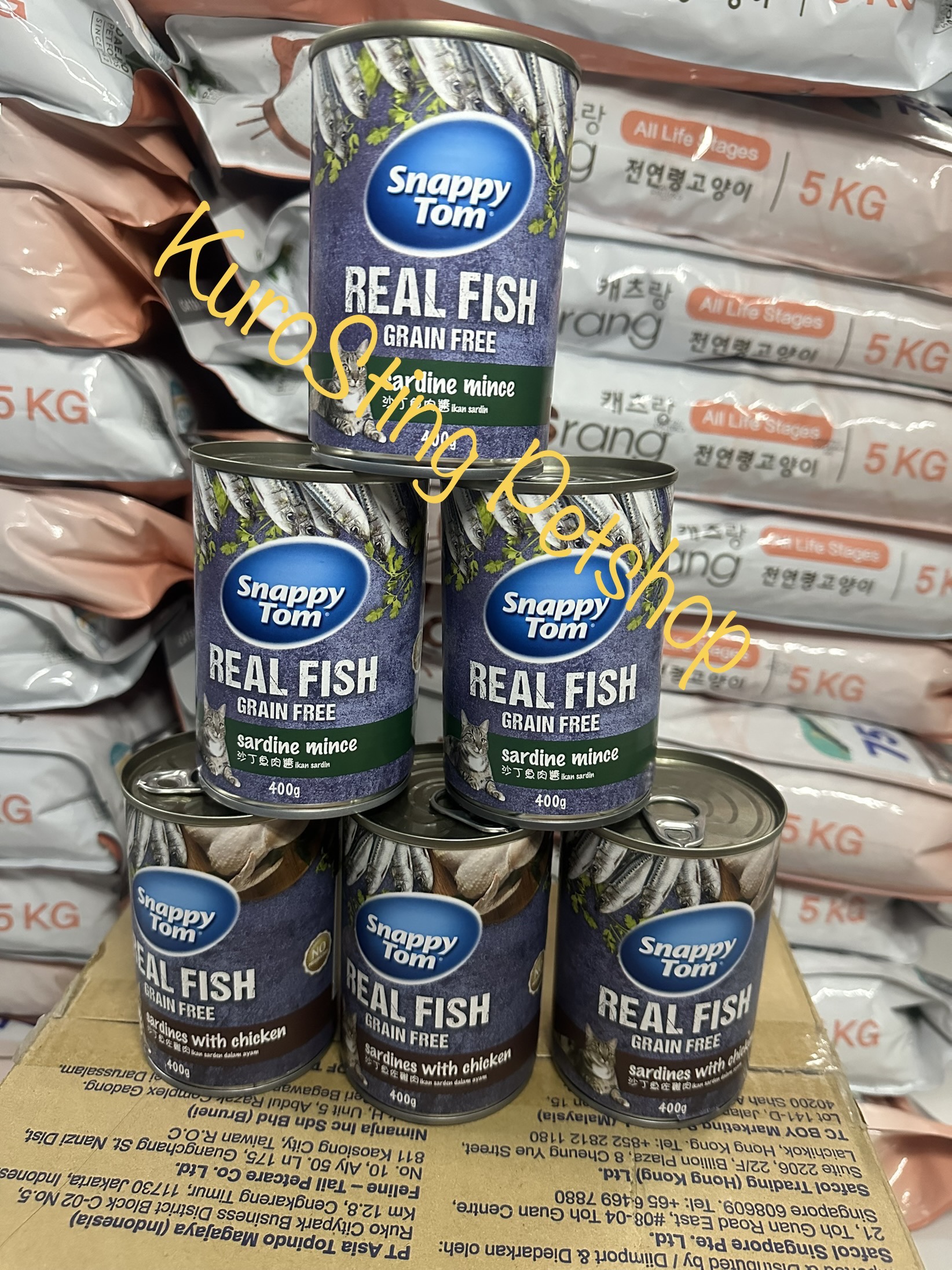 Pate cho mèo SnappyTom Lon 400g Rael Fish