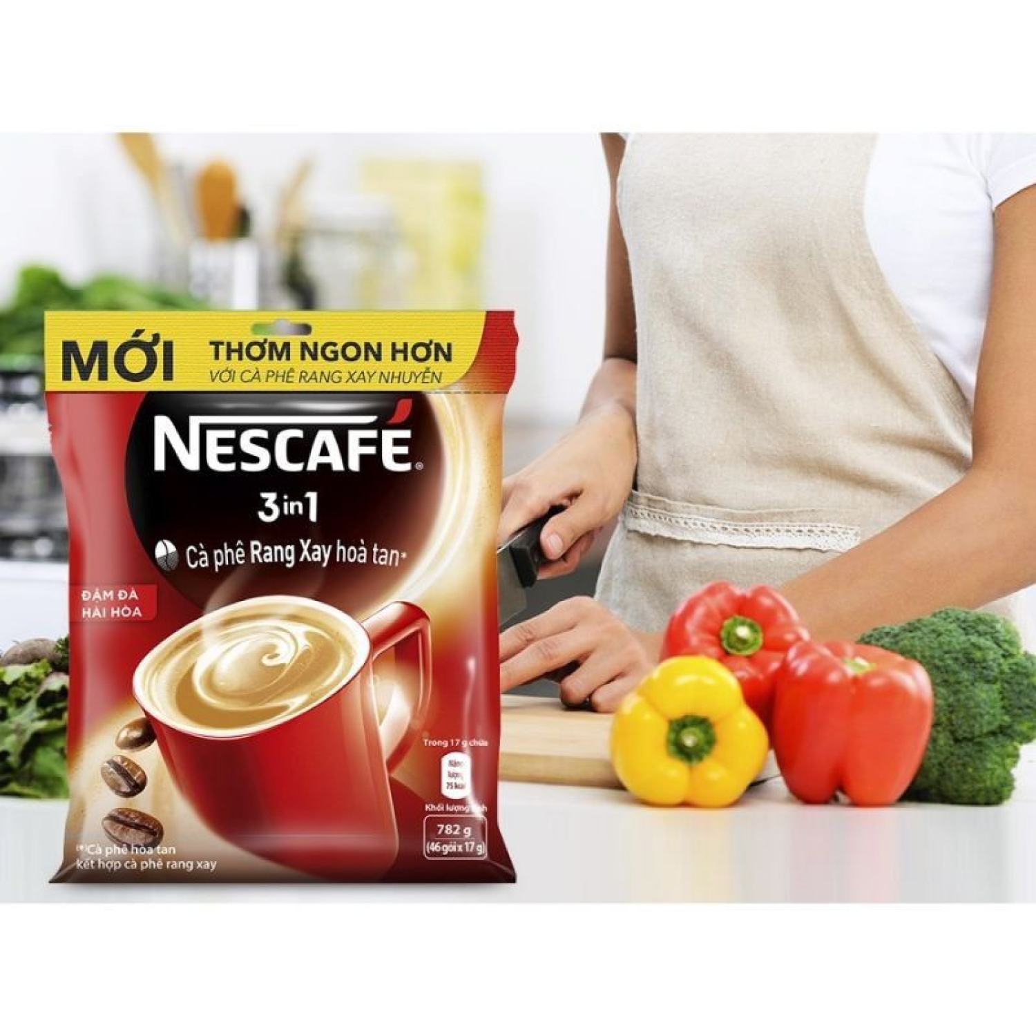 Cà phê hòa tan 3in1 Nescafe bịch 46 gói