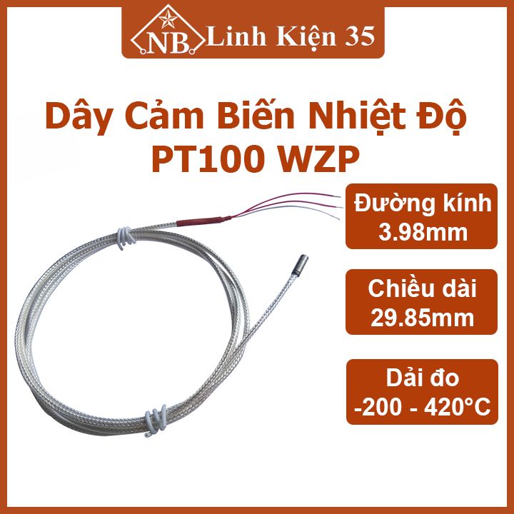 Dây cảm biến nhiệt độ PT100 WZP dải đo nhiệt rộng