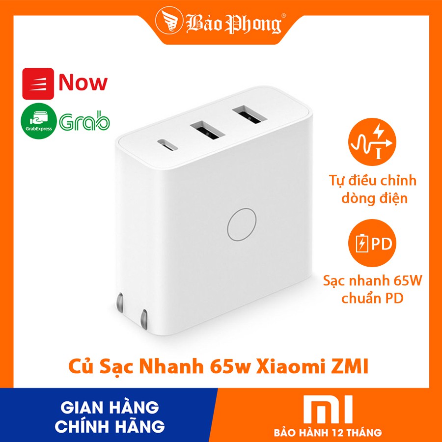 Củ Sạc Nhanh 65w Xiaomi ZMI Chuẩn PD 3 Cổng