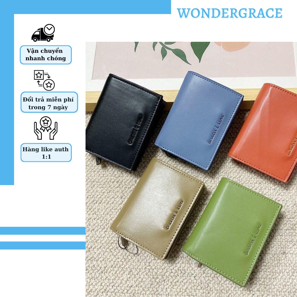 [FULL BOX TAG] Ví Charles & Keith card holder dây xích đeo chéo