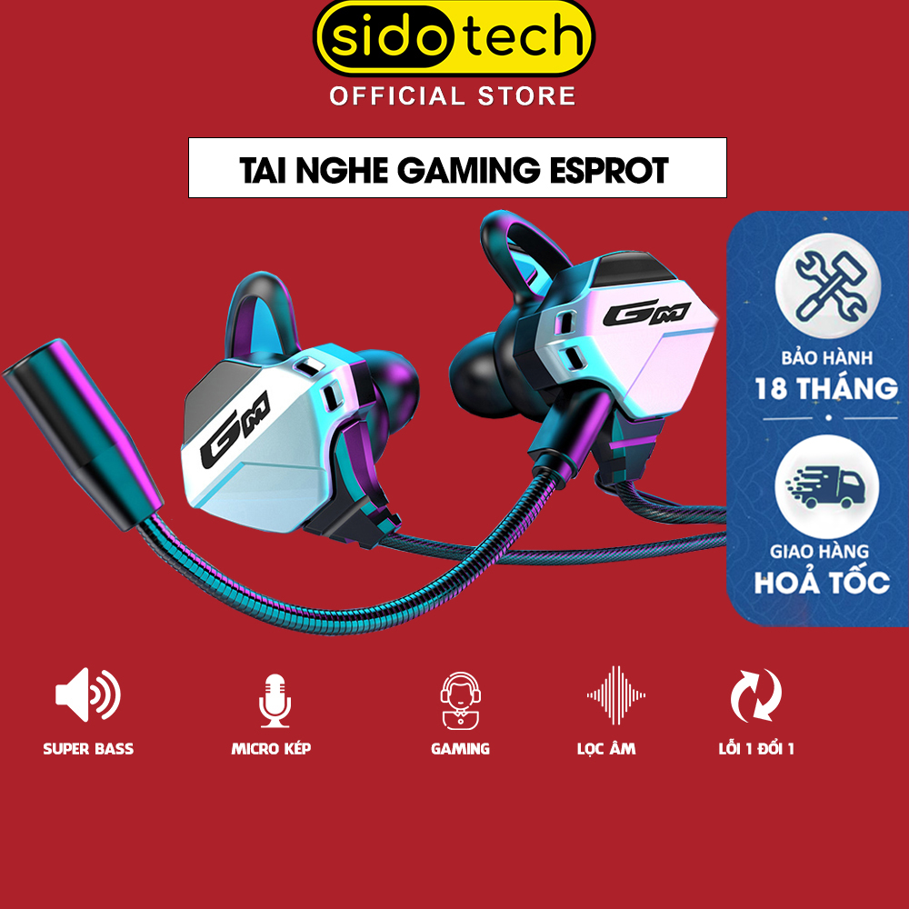 Tai nghe game thủ có dây chống ồn Sidotech G11 có mic 360 độ tích hợp chuyên dụng chơi game pug mobile tốc chiến lmht liên quân trên điện thoại dành cho game thủ chuyên nghiệp
