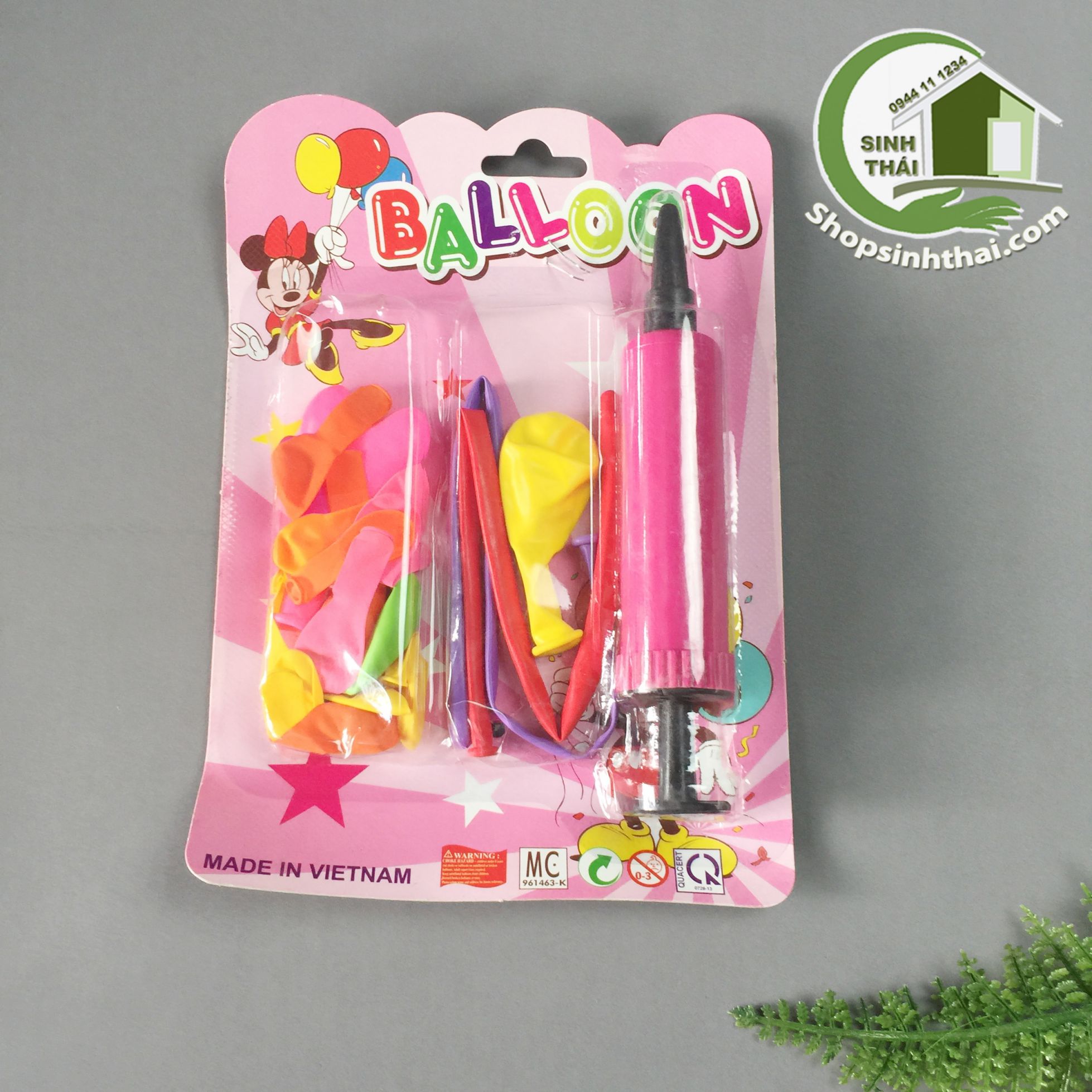 [HCM]Vỉ bong bóng nhiều màu có ống bơm