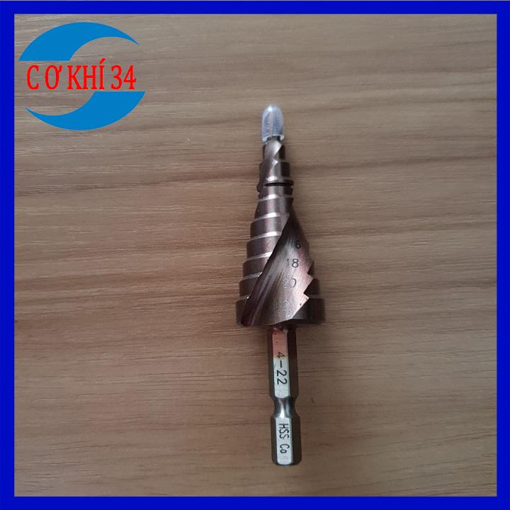 Mũi khoan bước hss coban m35 4 - 22mm khoan inox, sắt, thép,nhôm..