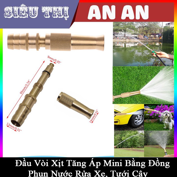 ĐẦU VÒI XỊT TĂNG ÁP MINI MÀU VÀNG - vòi phun nước rửa xe 2L39