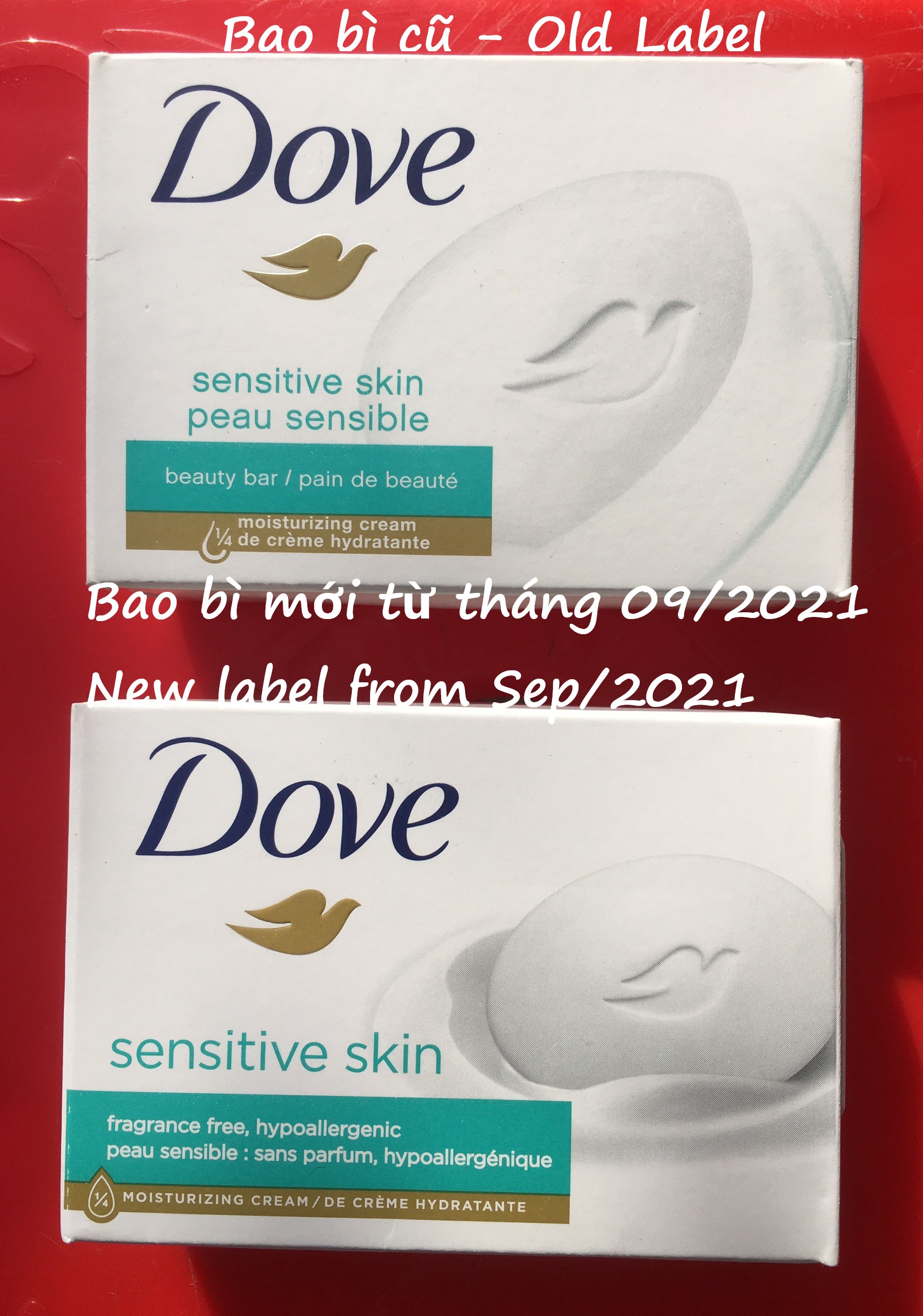 [HÀNG MỸ/NEW] XÀ BÔNG CỤC DOVE SENSITIVE - DÀNH CHO DA NHẠY CẢM