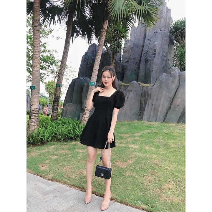 Đầm Xòe Cổ Chữ U Thanh Lịch