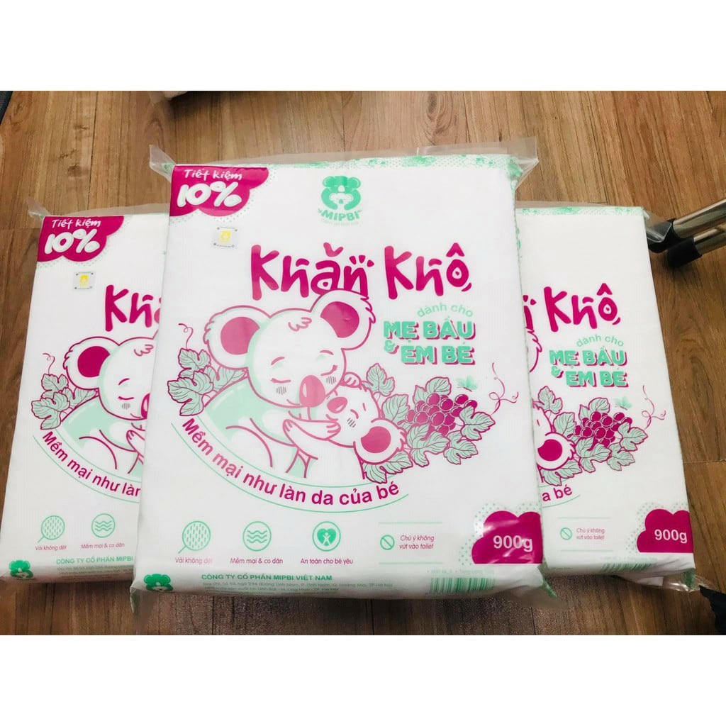 Combo 3 gói Khăn khô đa năng Mipbi 900g