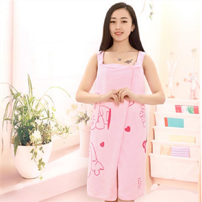 Khăn tắm đa năng 2 in 1 - Khăn tắm dạng váy - Áo choàng khăn tắm GIAO MÀU NGẪU NHIÊN