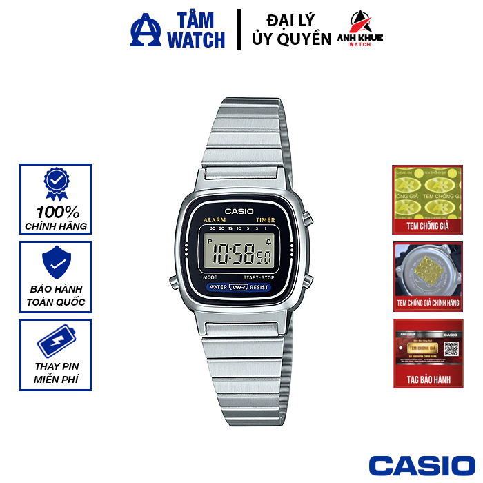 Đồng hồ nữ dây kim loại Casio Standard chính hãng Anh Khuê LA670WA-1DF (24mm)